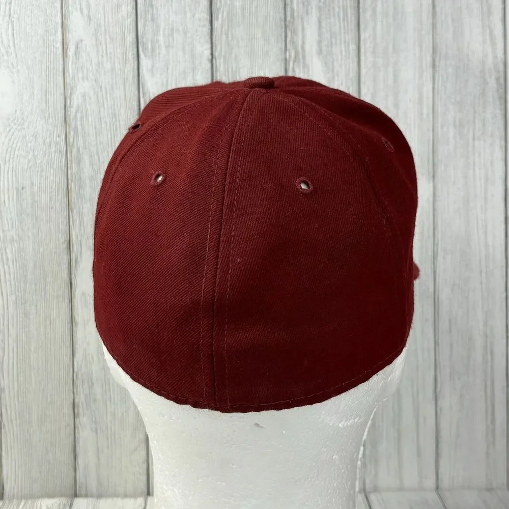 Southern Utah SU Baseball Hat Vintage 90s Red Wool fitted‎ DeLong 7 made in USA